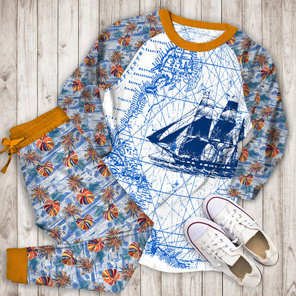 Best Beach Anchor Pajama Set | Pajamas | Cotton Sleepwear Sets | Soft Long Sleeve Pjs | Raglan Shirt and Pants Set