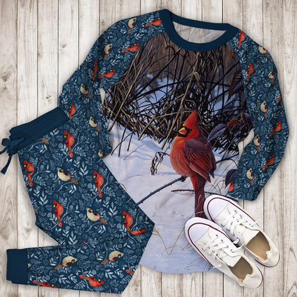 Cardinal Pajama Set |Sleepwear Pjs Sets | Raglan Shirt Pants Set