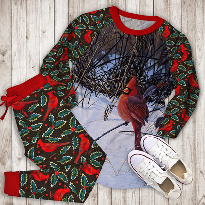 Cardinal Pajama Set |Sleepwear Pjs Sets | Raglan Shirt Pants Set