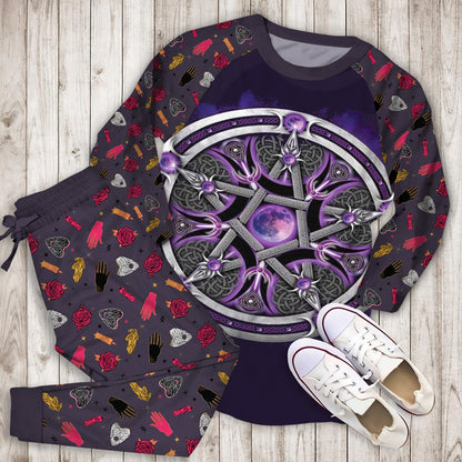 Wicca Pajama Set | Pajamas | Cotton Sleepwear Sets | Soft Long Sleeve Pjs | Raglan Shirt and Pants Set