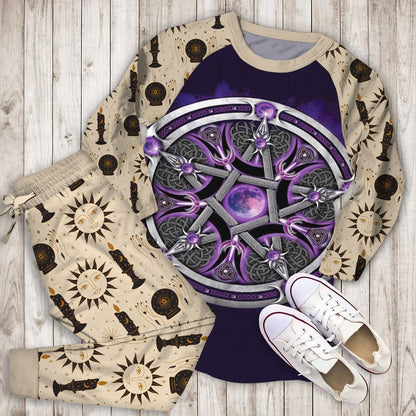 Wicca Pajama Set | Pajamas | Cotton Sleepwear Sets | Soft Long Sleeve Pjs | Raglan Shirt and Pants Set