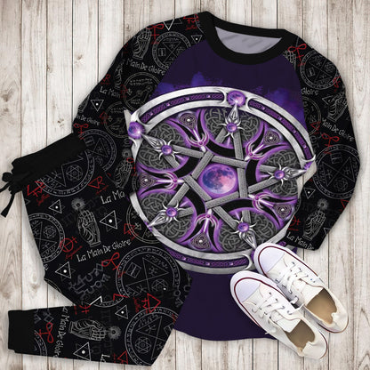 Wicca Pajama Set | Pajamas | Cotton Sleepwear Sets | Soft Long Sleeve Pjs | Raglan Shirt and Pants Set