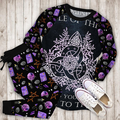 Triquetra Wicca Pajama Set | Pajamas | Cotton Sleepwear Sets | Soft Long Sleeve Pjs | Raglan Shirt and Pants Set