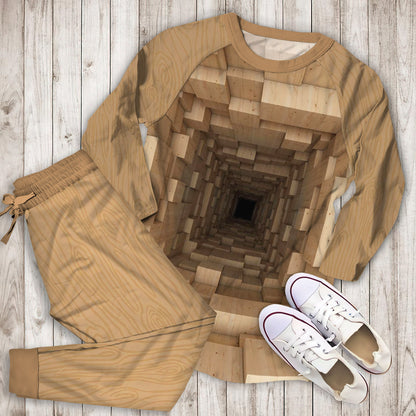 Wood Deep Hole Pajama Set | Pajamas | Cotton Sleepwear Sets | Soft Long Sleeve Pjs | Raglan Shirt and Pants Set