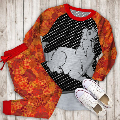 Australian Shepherd Silver Pajama Set | Pajamas | Cotton Sleepwear Sets | Soft Long Sleeve Pjs | Raglan Shirt and Pants Set