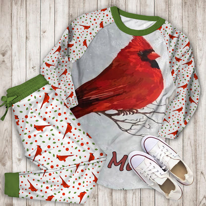 Cardinal Bird Personalized Pajama Set | Pajamas | Cotton Sleepwear Sets | Soft Long Sleeve Pjs | Raglan Shirt and Pants Set