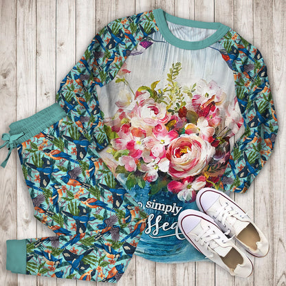 Bird Pajama Set | Pajamas | Cotton Sleepwear Sets | Soft Long Sleeve Pjs | Raglan Shirt and Pants Set