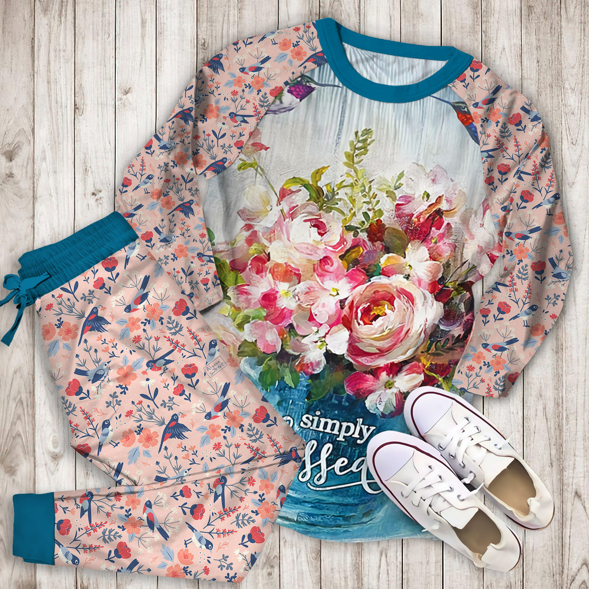Bird Pajama Set | Pajamas | Cotton Sleepwear Sets | Soft Long Sleeve Pjs | Raglan Shirt and Pants Set