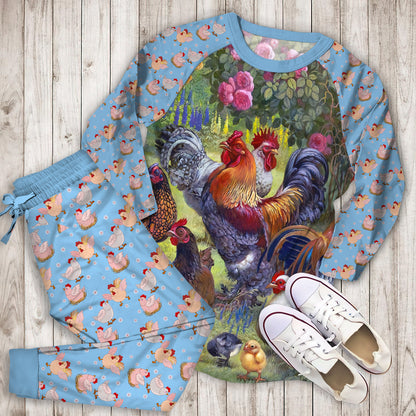 Chicken Pajama Set | Pajamas | Cotton Sleepwear Sets | Soft Long Sleeve Pjs | Raglan Shirt and Pants Set