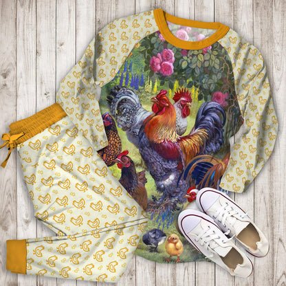Chicken Pajama Set | Pajamas | Cotton Sleepwear Sets | Soft Long Sleeve Pjs | Raglan Shirt and Pants Set