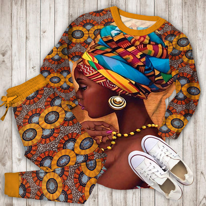 African Pajama Set |Sleepwear Pjs Sets | Raglan Shirt Pants Set