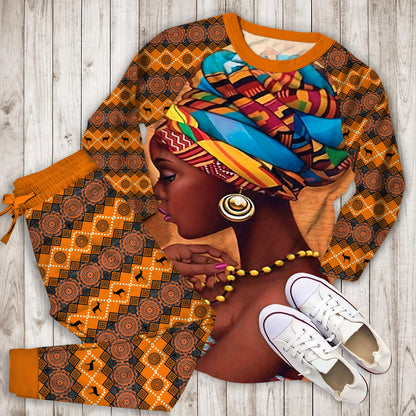 African Pajama Set |Sleepwear Pjs Sets | Raglan Shirt Pants Set