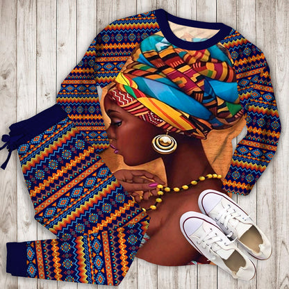 African Pajama Set |Sleepwear Pjs Sets | Raglan Shirt Pants Set