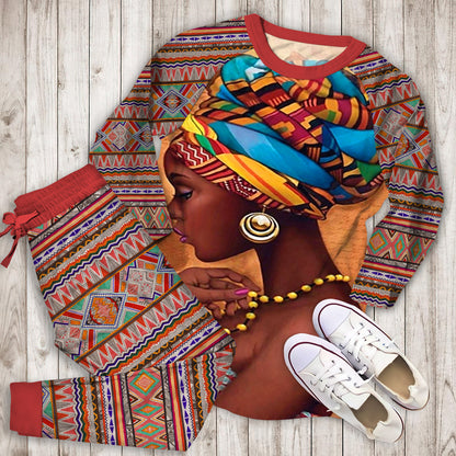 African Pajama Set |Sleepwear Pjs Sets | Raglan Shirt Pants Set