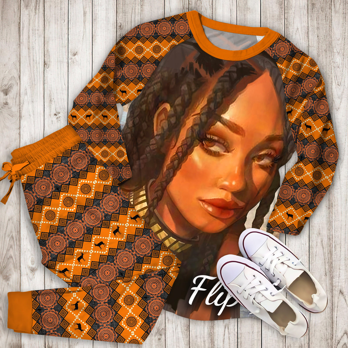 African American Black Girl Personalized Name Pajama Set |Sleepwear Pjs Sets | Raglan Shirt Pants Set