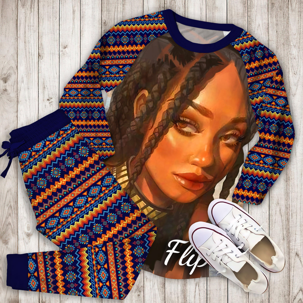 African American Black Girl Personalized Name Pajama Set |Sleepwear Pjs Sets | Raglan Shirt Pants Set