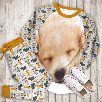 Dog Pajama Set | Pajamas | Cotton Sleepwear Sets | Soft Long Sleeve Pjs | Raglan Shirt and Pants Set