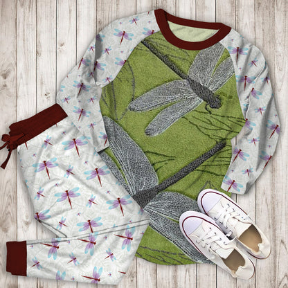 Dragonfly Pajama Set | Pajamas | Cotton Sleepwear Sets | Soft Long Sleeve Pjs | Raglan Shirt and Pants Set