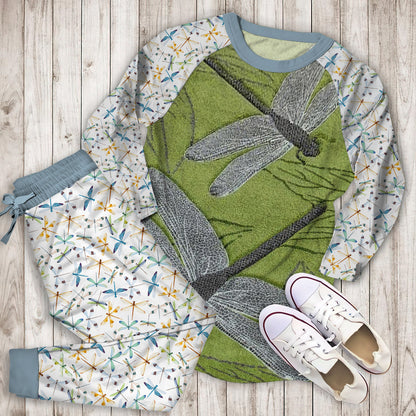 Dragonfly Pajama Set | Pajamas | Cotton Sleepwear Sets | Soft Long Sleeve Pjs | Raglan Shirt and Pants Set
