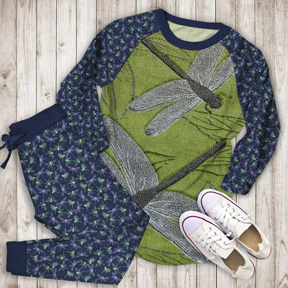 Dragonfly Pajama Set | Pajamas | Cotton Sleepwear Sets | Soft Long Sleeve Pjs | Raglan Shirt and Pants Set