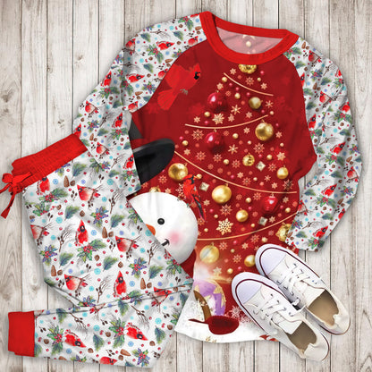 Cardinals Snow Water Pajama Set | Pajamas | Cotton Sleepwear Sets | Soft Long Sleeve Pjs | Raglan Shirt and Pants Set