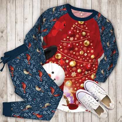 Cardinals Snow Water Pajama Set | Pajamas | Cotton Sleepwear Sets | Soft Long Sleeve Pjs | Raglan Shirt and Pants Set