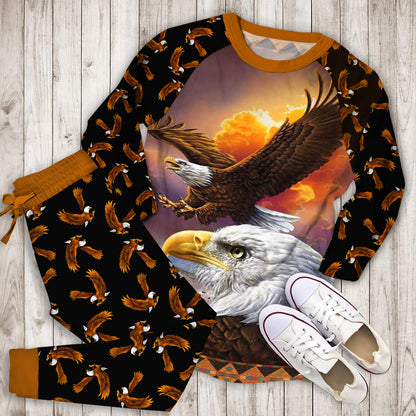 Eagle Pajama Set | Pajamas | Cotton Sleepwear Sets | Soft Long Sleeve Pjs | Raglan Shirt and Pants Set
