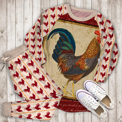 Rooster Pajama Set | Pajamas | Cotton Sleepwear Sets | Soft Long Sleeve Pjs | Raglan Shirt and Pants Set