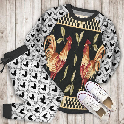 Rooster Pajama Set | Pajamas | Cotton Sleepwear Sets | Soft Long Sleeve Pjs | Raglan Shirt and Pants Set