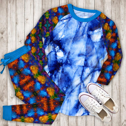 Abstract Marble Pajama Set | Pajamas | Cotton Sleepwear Sets | Soft Long Sleeve Pjs | Raglan Shirt and Pants Set