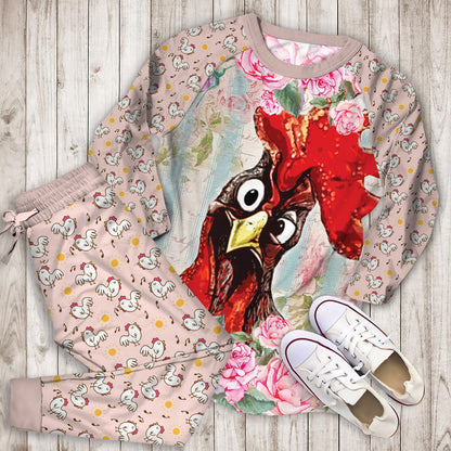 Chicken Pajama Set | Pajamas | Cotton Sleepwear Sets | Soft Long Sleeve Pjs | Raglan Shirt and Pants Set