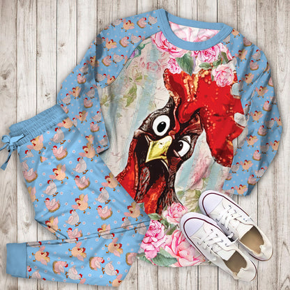 Chicken Pajama Set | Pajamas | Cotton Sleepwear Sets | Soft Long Sleeve Pjs | Raglan Shirt and Pants Set