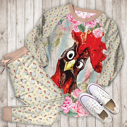 Chicken Pajama Set | Pajamas | Cotton Sleepwear Sets | Soft Long Sleeve Pjs | Raglan Shirt and Pants Set