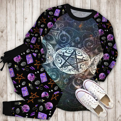 Wicca Pajama Set | Pajamas | Cotton Sleepwear Sets | Soft Long Sleeve Pjs | Raglan Shirt and Pants Set