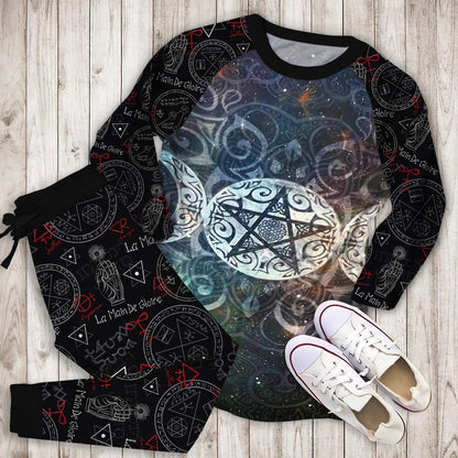 Wicca Pajama Set | Pajamas | Cotton Sleepwear Sets | Soft Long Sleeve Pjs | Raglan Shirt and Pants Set