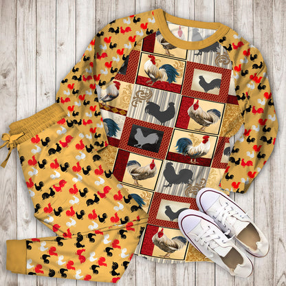 Rooster Pajama Set | Pajamas | Cotton Sleepwear Sets | Soft Long Sleeve Pjs | Raglan Shirt and Pants Set