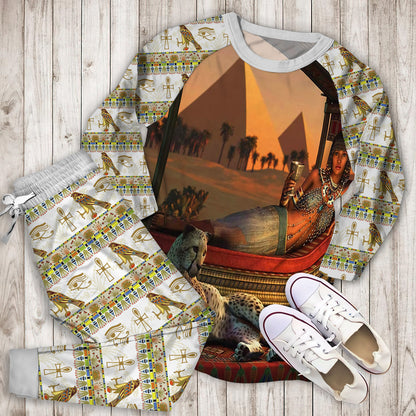 Ancient Egypt Pajama Set |Sleepwear Pjs Sets | Raglan Shirt Pants Set
