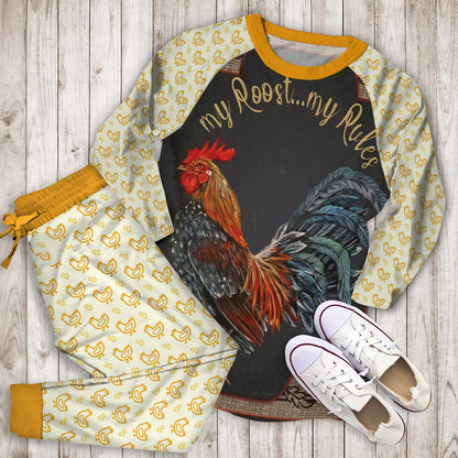 Chicken Pajama Set | Pajamas | Cotton Sleepwear Sets | Soft Long Sleeve Pjs | Raglan Shirt and Pants Set