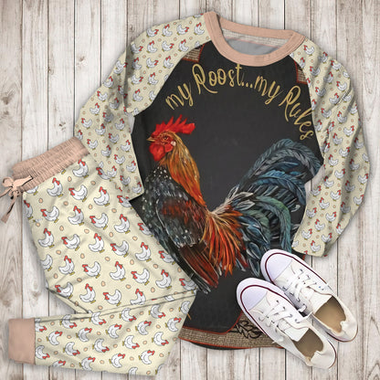 Chicken Pajama Set | Pajamas | Cotton Sleepwear Sets | Soft Long Sleeve Pjs | Raglan Shirt and Pants Set