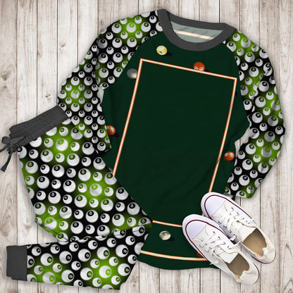 Billiard Pajama Set | Pajamas | Cotton Sleepwear Sets | Soft Long Sleeve Pjs | Raglan Shirt and Pants Set