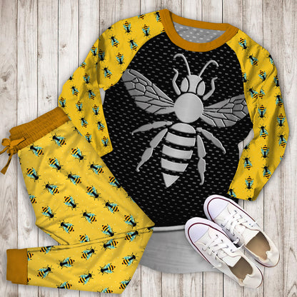 Bee SilPajama Set | Pajamas | Cotton Sleepwear Sets | Soft Long Sleeve Pjs | Raglan Shirt and Pants Set