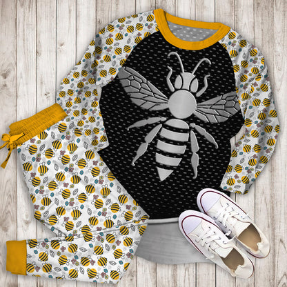 Bee SilPajama Set | Pajamas | Cotton Sleepwear Sets | Soft Long Sleeve Pjs | Raglan Shirt and Pants Set