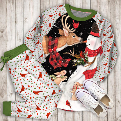 Cardinals Snow Water Pajama Set | Pajamas | Cotton Sleepwear Sets | Soft Long Sleeve Pjs | Raglan Shirt and Pants Set