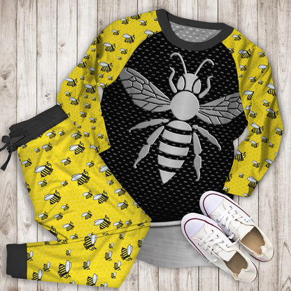 Bee SilPajama Set | Pajamas | Cotton Sleepwear Sets | Soft Long Sleeve Pjs | Raglan Shirt and Pants Set