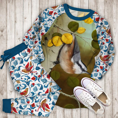 Bird Pajama Set | Pajamas | Cotton Sleepwear Sets | Soft Long Sleeve Pjs | Raglan Shirt and Pants Set