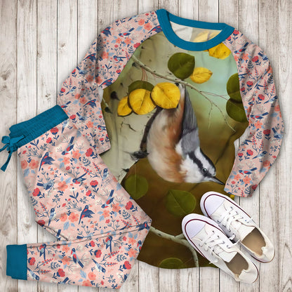 Bird Pajama Set | Pajamas | Cotton Sleepwear Sets | Soft Long Sleeve Pjs | Raglan Shirt and Pants Set