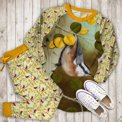 Bird Pajama Set | Pajamas | Cotton Sleepwear Sets | Soft Long Sleeve Pjs | Raglan Shirt and Pants Set