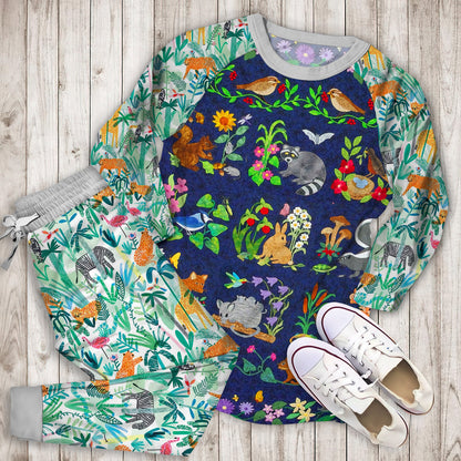 Animal Pajama Set | Pajamas | Cotton Sleepwear Sets | Soft Long Sleeve Pjs | Raglan Shirt and Pants Set