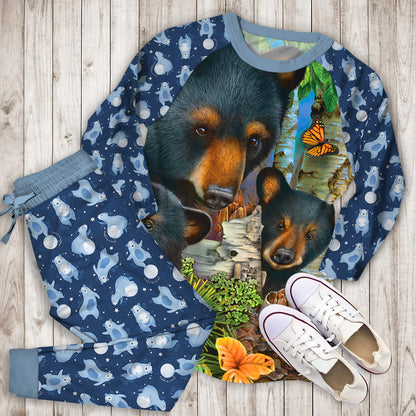 Bear Pajama Set | Pajamas | Cotton Sleepwear Sets | Soft Long Sleeve Pjs | Raglan Shirt and Pants Set