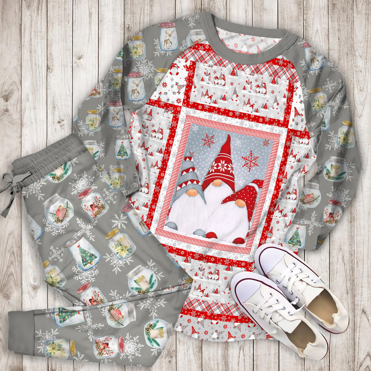 Winter Whimsy Pajama Set |Sleepwear Pjs Sets | Raglan Shirt Pants Set